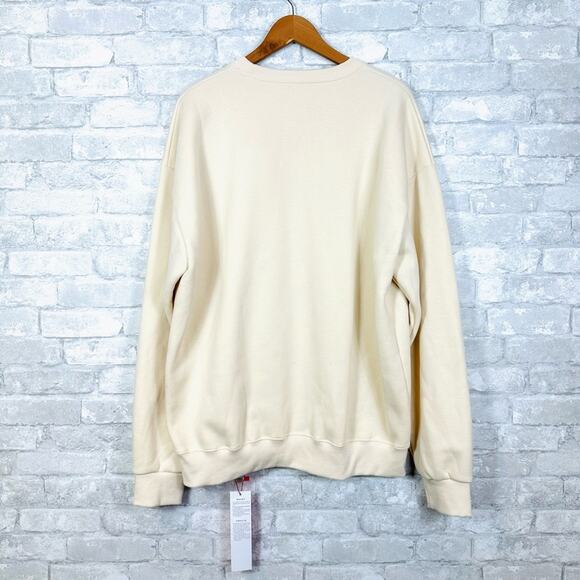 Graver of Anaheim Unisex Oversized Sweatshirt Size XL Cotton Cream Daisy Bear - Picture 6 of 11